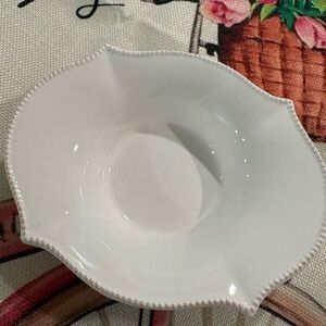 Mud Pie Cream Beaded trinket Bowl